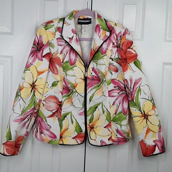 Requirements Jackets & Blazers - Requirements Pink,Yellow,Green Floral Blazer